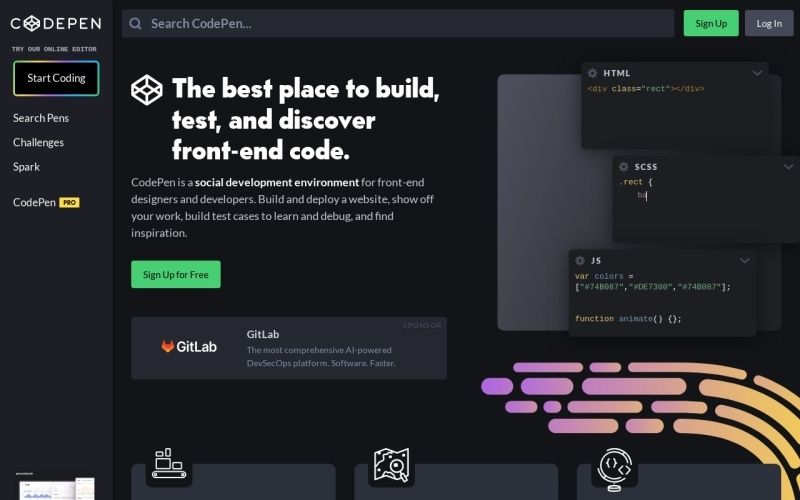 CodePen:免费在线IDE代码运行编辑器 CodePen:免费在线IDE代码运行编辑器