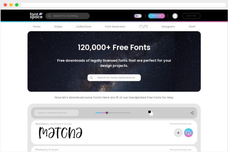FontSpace：在线字体预览及免费字体下载网站