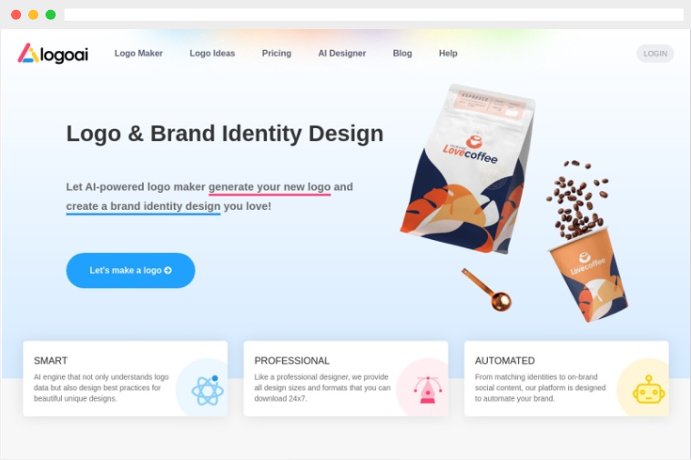LogoAI：AI驱动的在线标志logo设计生成工具