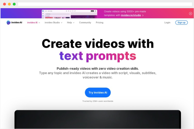 InVideo:在线一键智能AI视频生成及编辑工具平台 InVideo:在线一键智能AI视频生成及编辑工具平台