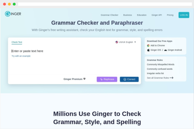 Ginger：免费在线英文写作语法及拼写错误检查器