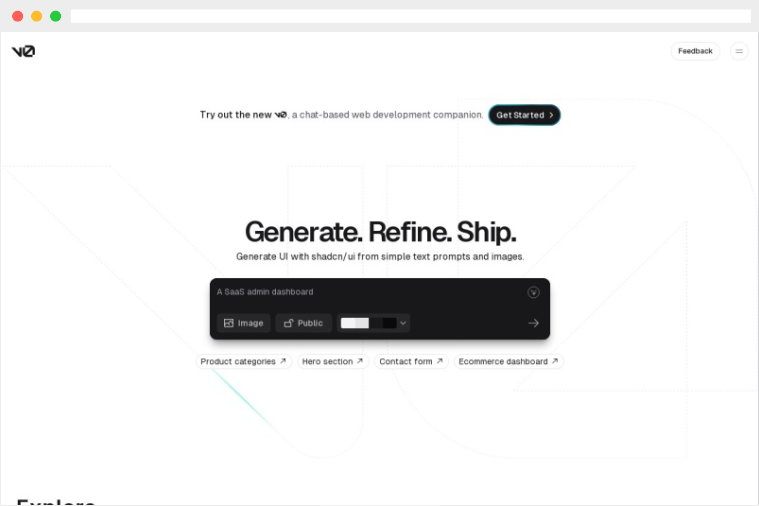 v0.dev：Vercel推出的AI自动生成React代码工具