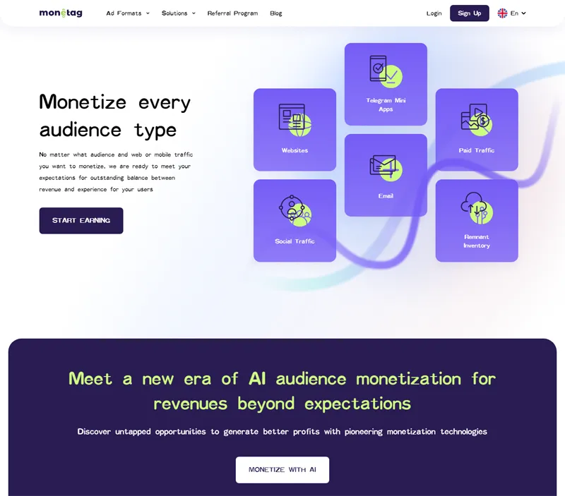 Monetag:AI驱动的国外广告联盟平台 Monetag:AI驱动的国外广告联盟平台