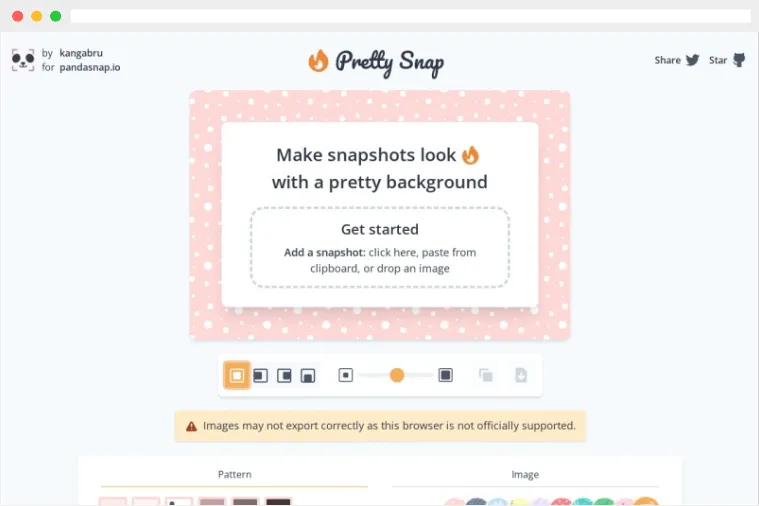 PrettySnap：免费在线截图美化工具