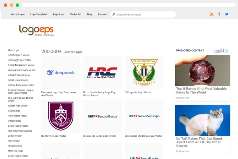 LogoEPS：超20万高质量免费矢量品牌标志(Logo)素材下载网站
