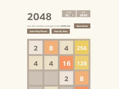 HTML+JS开发的2048方块游戏网页源码(带AI功能) HTML+JS开发的2048方块游戏网页源码(带AI功能)