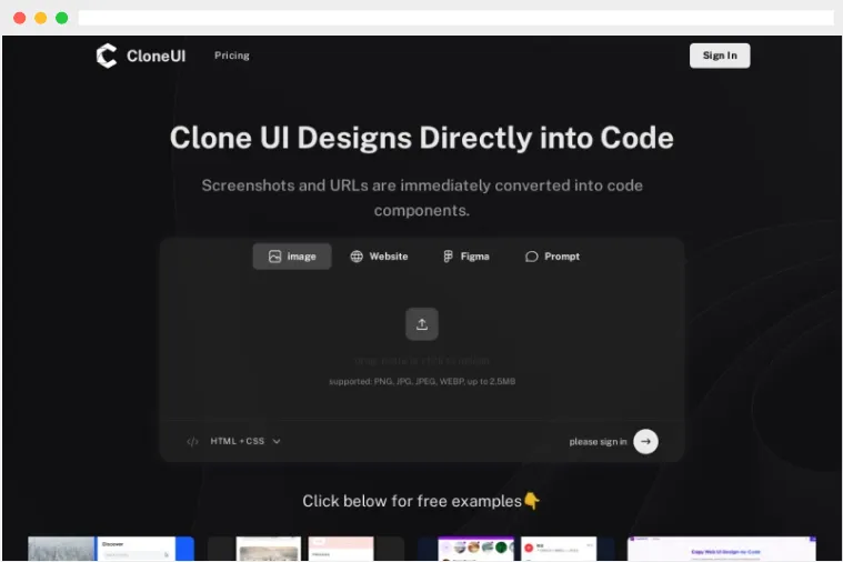 CloneUI：AI驱动的网页克隆与代码生成工具