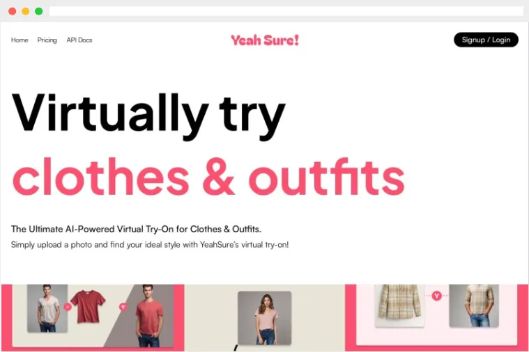 Yeah Sure:AI驱动的在线虚拟试衣平台 Yeah Sure:AI驱动的在线虚拟试衣平台