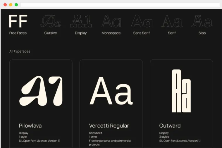 FreeFaces:免费商用英文字体下载网站 FreeFaces:免费商用英文字体下载网站
