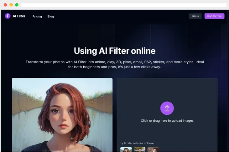 AI Filter:支持多种滤镜的AI在线照片编辑器 AI Filter:支持多种滤镜的AI在线照片编辑器