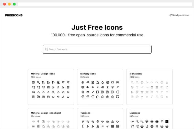 FreeIcons：免费矢量图标素材下载网站