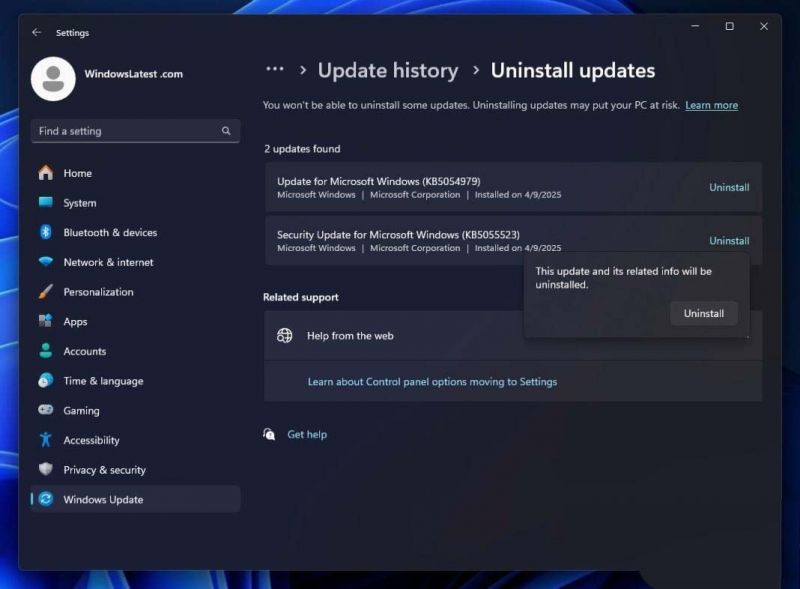 Win11 KB5055523安装失败提示0x80070306/0x800f0905/0x800704ec错误