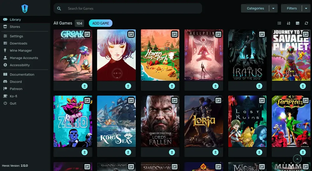 Heroic Games Launcher(开源免费游戏管理器)