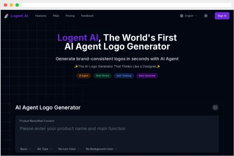 Logent AI:基于AI Agent的在线快速Logo生成器 Logent AI:基于AI Agent的在线快速Logo生成器