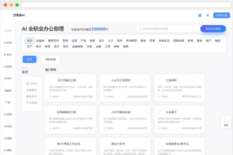 厉害猫AI:专为办公人士打造的一站式AI写作和办公助手 厉害猫AI:专为办公人士打造的一站式AI写作和办公助手