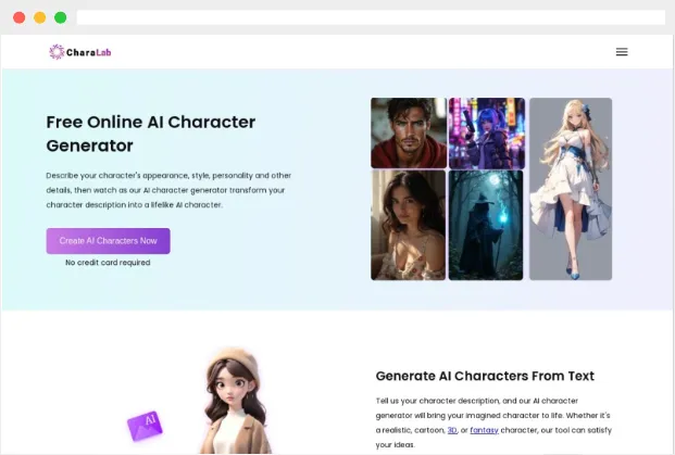 CharaLab：多风格在线AI角色生成器工具