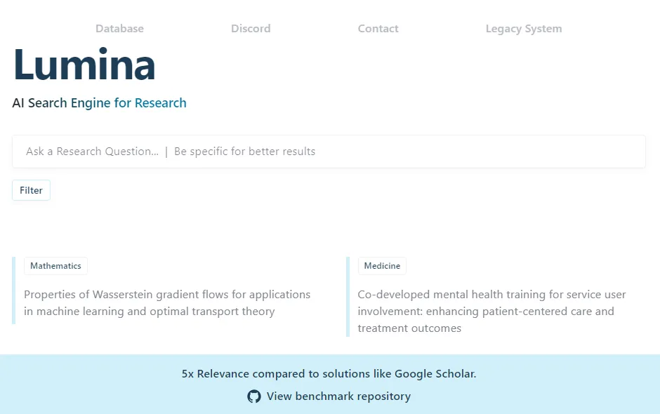Lumina:完全免费的AI学术搜索引擎 Lumina:完全免费的AI学术搜索引擎