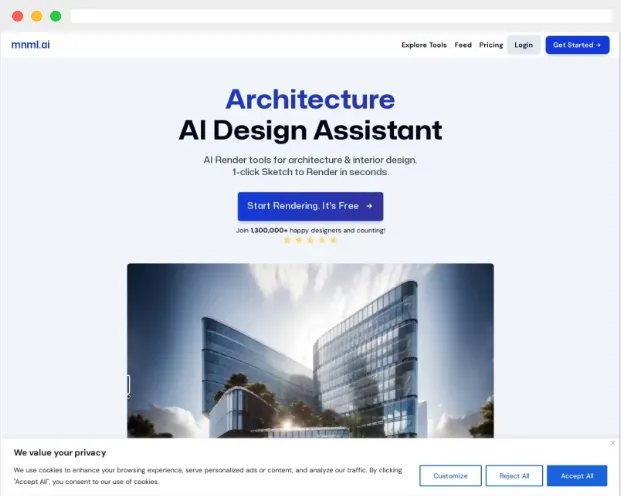 mnml.ai：专为建筑师和室内设计师打造的 AI 渲染平台