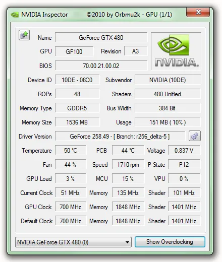 NVIDIA Inspector(NVIDIA显卡信息查看及超频软件)