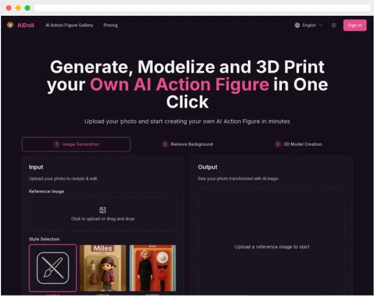 AI Doll：AI驱动的在线3D人偶模型生成及打印平台