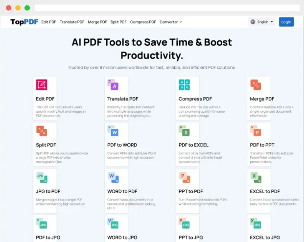 TopPDF:AI驱动的在线多功能PDF工具箱 TopPDF:AI驱动的在线多功能PDF工具箱