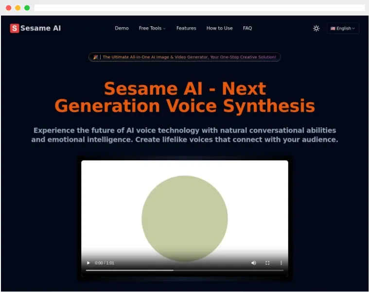 Sesame AI:基于人工智能技术的在线AI语音合成工具 Sesame AI:基于人工智能技术的在线AI语音合成工具