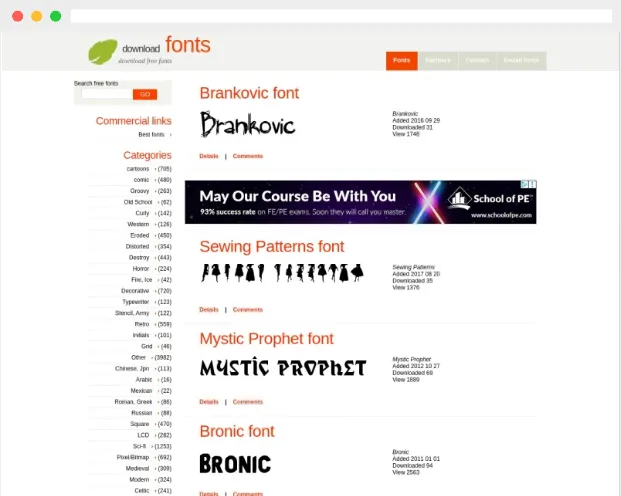 Dfonts：海量免费英文字体下载网站