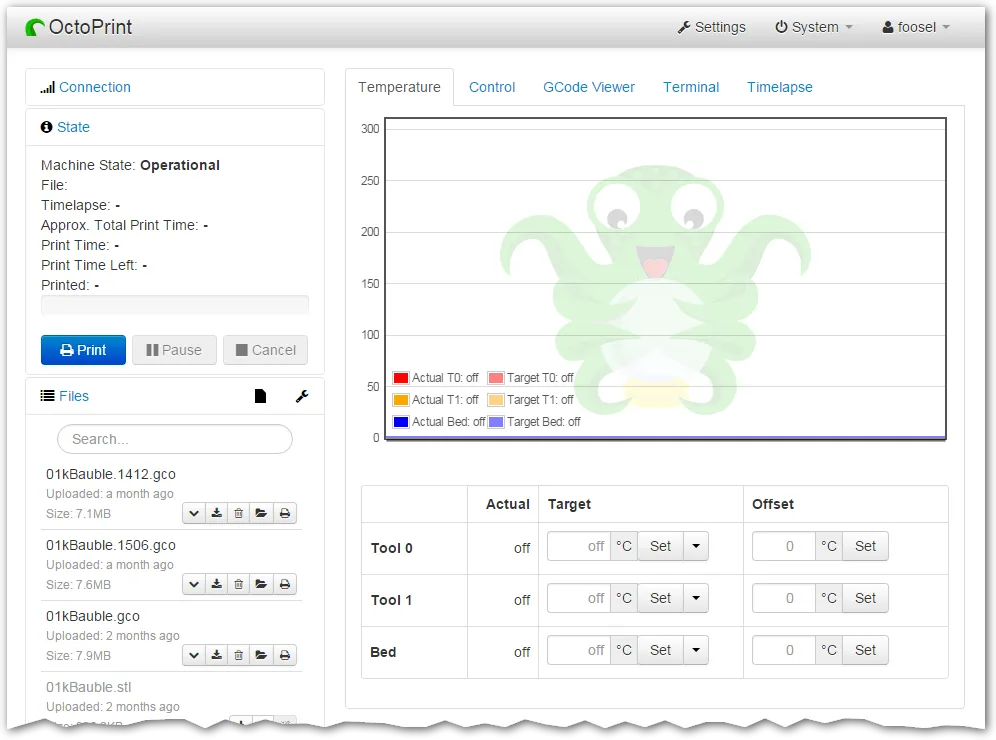 OctoPrint(开源3D打印控制管理软件)