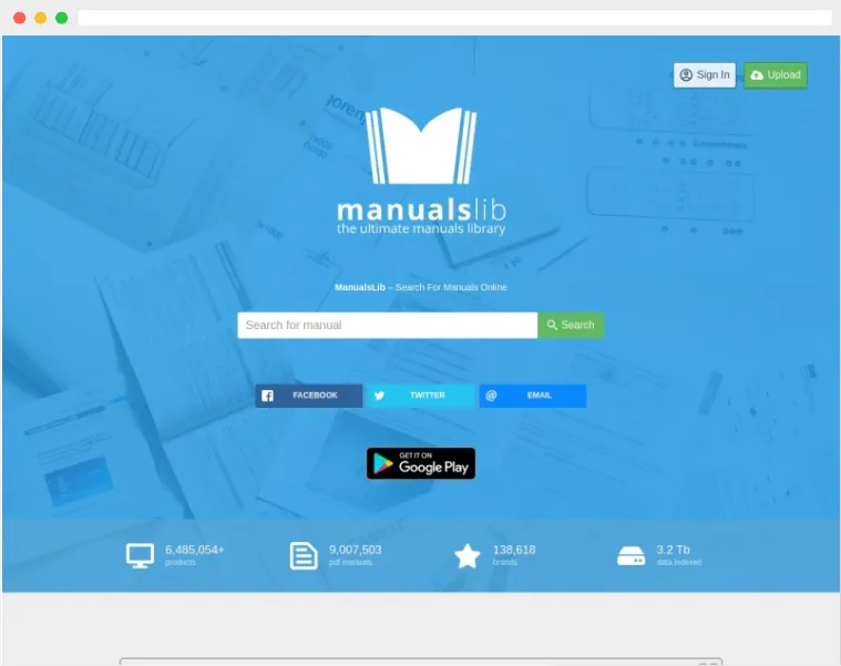 ManualsLib：免费、无需注册的在线电子版产品说明书和使用手册下载网站