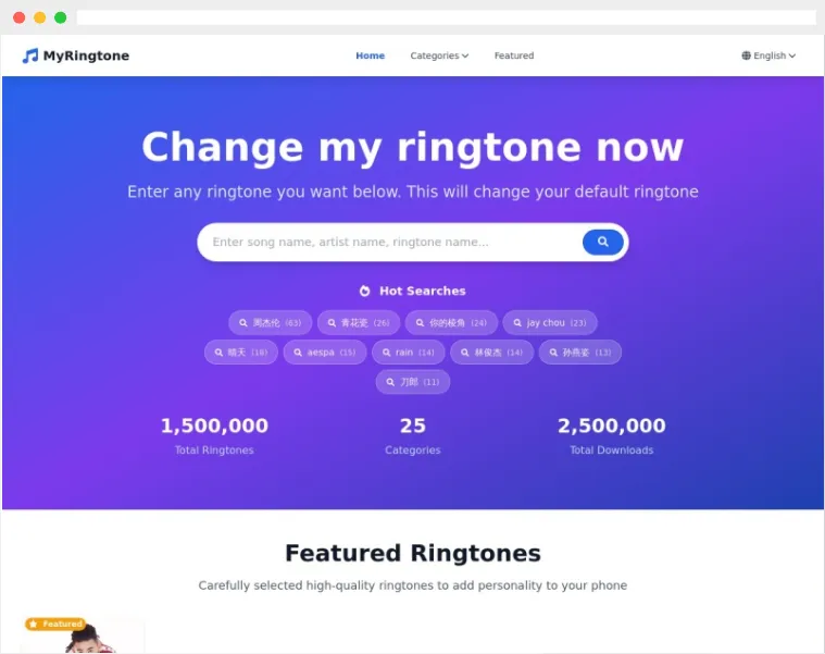 MyRingtone：免费在线手机铃声及闹钟铃声下载网站