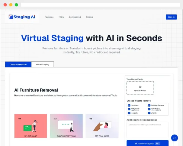 Staging AI：专为房地产行业打造的AI虚拟陈设与家具移除工具