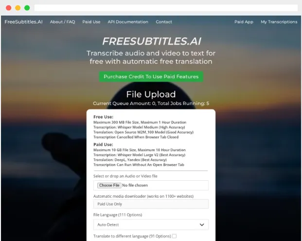 FreeSubtitles.Ai：基于人工智能技术的在线AI字幕生成工具