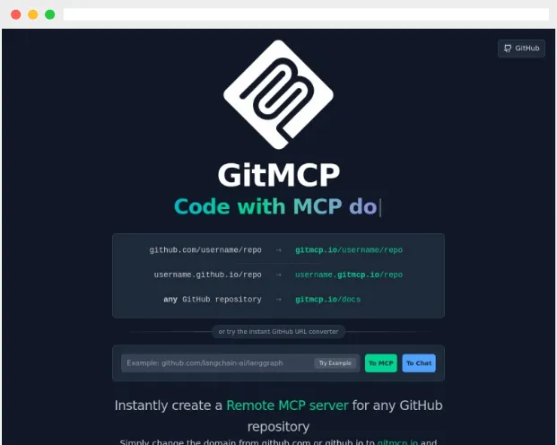 GitMCP：将任意 GitHub 仓库转化为 AI 可读取的MCP服务器