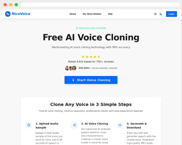 NiceVoice:完全免费在线AI声音克隆工具 NiceVoice:完全免费在线AI声音克隆工具