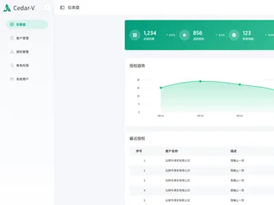 Go+Vue开源软件授权管理系统源码 Go+Vue开源软件授权管理系统源码
