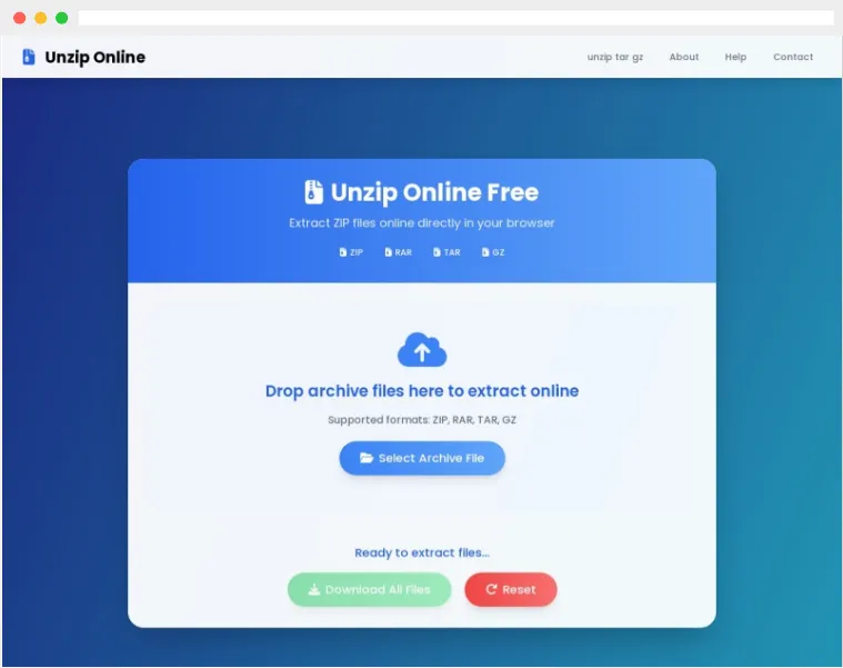 Unzip Online：款基于浏览器的免费在线解压工具