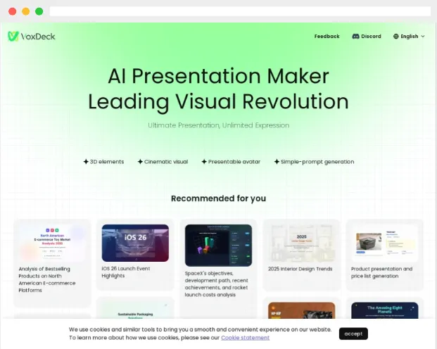VoxDeck:AI驱动的在线PPT演示文稿生成制作平台 VoxDeck:AI驱动的在线PPT演示文稿生成制作平台