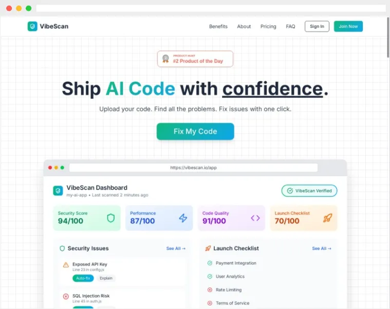VibeScan：在线AI代码安全与质量检测工具平台
