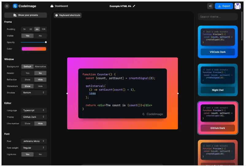 codeimage项目截图